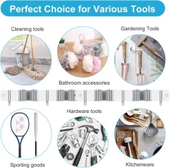 BOTC Bezemhouder - 5 Houders 6 Haken Bezem Ophangsysteem - Zeflklevend - Opbergsysteem - Ophanghaken - Tuingereedschap - Gereedschap Opbergen -Gardena Winkel 1200x1186 6