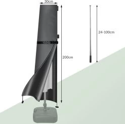 Kingsleeve Parasolhoes Tot Ø 330cm - Weerbestendig Robuust - Grijs -Gardena Winkel 1200x1191 2