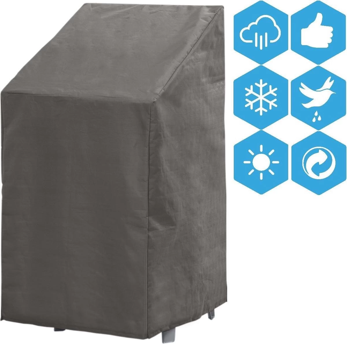 Weersbestendige Beschermhoes Stoel (4 Tot 6 Stapelstoelen) | 66 X 95 X 133/93 Cm (L) | Premium | Waterproof | TÜV Rheinland Gecertificeerd | Hoes Voor Tuin | Waterdicht | Solution Dyed (verkleuring Onmogelijk) | Grijs / Antraciet 1 Weersbestendige Beschermhoes Stoel (4 Tot 6 Stapelstoelen) | 66 X 95 X 133/93 Cm (L) | Premium | Waterproof | TÜV Rheinland Gecertificeerd | Hoes Voor Tuin | Waterdicht | Solution Dyed (verkleuring Onmogelijk) | Grijs / Antraciet