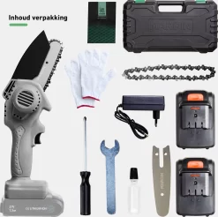 Mardin Mini Kettingzaag - Snoeizaag - Kettingzaag - Kettingzaag Electrisch Met 2 Accu - Inclusief Koffer - 1 Extra Accu - Grijs -Gardena Winkel 1200x1193 6