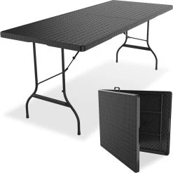 LifeGoods Klaptafel - Inklapbaar - 180 Cm - 6 Tot 8 Personen - Zwart