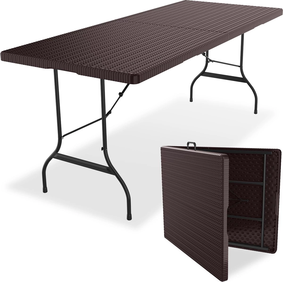 LifeGoods Klaptafel - Inklapbaar - 180 Cm - 6 Tot 8 Personen - Bruin 1 LifeGoods Klaptafel - Inklapbaar - 180 Cm - 6 Tot 8 Personen - Bruin
