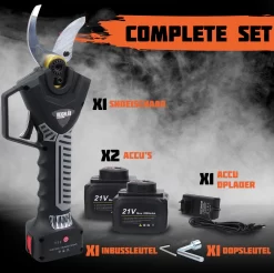 Reichlër® Elektrische Snoeischaar - 40 Mm Snijdiameter - 2x Accu - Anti-cut Functie - Heggenschaar - Takkenschaar - Zwart -Gardena Winkel 1200x1195 8