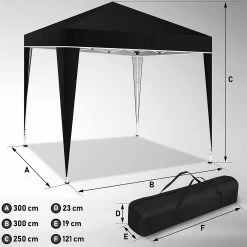 Sens Design Partytent Opvouwbaar - 3 X 3m - Zwart 8 Sens Design Partytent Opvouwbaar - 3 X 3m - Zwart -Gardena Winkel 1200x1199 11