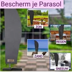 Parasolhoes Voor Zweefparasol–Waterdicht-met Rits En Stok-Superieure Kwaliteit-280cm X 81cm -Gardena Winkel 1200x1200 102