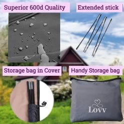 Parasolhoes Voor Zweefparasol–Waterdicht-met Rits En Stok-Superieure Kwaliteit-280cm X 81cm -Gardena Winkel 1200x1200 104