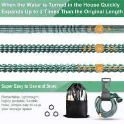 IBright Extra Sterke Uitrekbare Tuinslang - Flexibel - 15 Meter - Inclusief Opbergtas ,Sproeier ,Koppelstuk En Ophanghaak - Groen -Gardena Winkel 1200x1200 1072