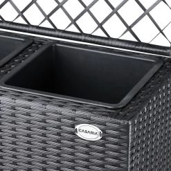Casaria Polyrattan Plantenbak - Met Klimoprek - 3 Bakken Zwart -Gardena Winkel 1200x1200 1208