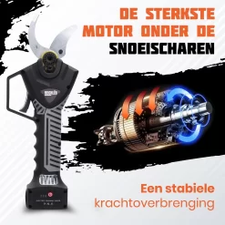 Reichlër® Elektrische Snoeischaar - 40 Mm Snijdiameter - 2x Accu - Anti-cut Functie - Heggenschaar - Takkenschaar - Zwart -Gardena Winkel 1200x1200 1355