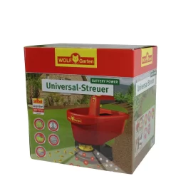 WOLF-Garten Universele Handstrooier WE-B - Strooibreedte Instelbaar 0.5 M-2.5m - Batterij Aandrijving - Inhoud 3 Liter -Gardena Winkel 1200x1200 1363