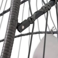 Pro Garden Lowander Hangstoel Egg 191x126x126- Schommelstoel Met Rattan Cocoon En Robuust Stalen Standaard Incl. Kussens - Volledig Inklapbaar - Lichtgrijs -Gardena Winkel 1200x1200 140