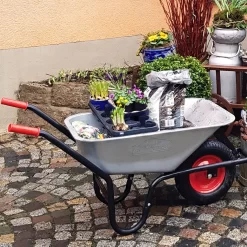 Gardebruk Kruiwagen 100L - Luchtband - 250kg Draagkracht Zilver -Gardena Winkel 1200x1200 1417