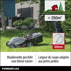 Powerplus POWEG63703 Elektrische Grasmaaier - Grasmachine Voor Kleine Tuin - 1000 W - 32cm Maaibreedte - 30L Opvangbak - Verstelbare Maaihoogte -Gardena Winkel 1200x1200 1525