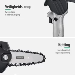 Mardin Mini Kettingzaag - Snoeizaag - Kettingzaag - Kettingzaag Electrisch Met 2 Accu - Inclusief Koffer - 1 Extra Accu - Grijs -Gardena Winkel 1200x1200 1665