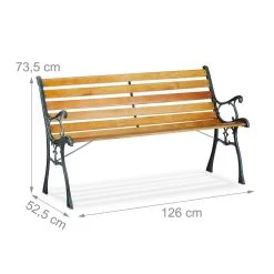 Relaxdays Tuinbank - Gietijzer - Parkbank - Tweezitter - Balkon & Terras - Houten Bank -Gardena Winkel 1200x1200 184