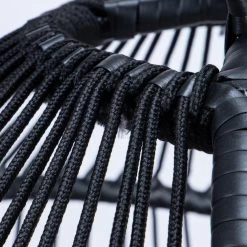 Merkloos Hangstoel Norway - Zwart Wicker & Touw Luxe Egg Hangstoel Met Dikke Antraciete Kussens Met Frame - Inklapbare Basket -Gardena Winkel 1200x1200 248