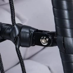 Merkloos Hangstoel Norway - Zwart Wicker & Touw Luxe Egg Hangstoel Met Dikke Antraciete Kussens Met Frame - Inklapbare Basket -Gardena Winkel 1200x1200 250