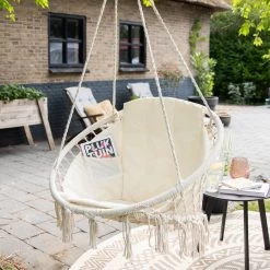 Vita5 Macramé Hangstoel - Voor Binnen En Buiten - Zonder Standaard - Incl. Kussen, Boekenvak En Beschermhoes - Tot 150kg - Beige 22 Vita5 Macramé Hangstoel - Voor Binnen En Buiten - Zonder Standaard - Incl. Kussen, Boekenvak En Beschermhoes - Tot 150kg - Beige -Gardena Winkel 1200x1200 268