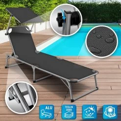 Sens Design Zonnebed - Ligbed Inklapbaar Met Zonneklep - Grijs -Gardena Winkel 1200x1200 292