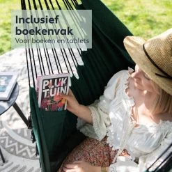 Vita5 XXL Hangstoel | Binnen&Buiten Hangnest | Incl. 2 Kussens En Boekenvak | Volwassenen&Kinderen | Hangmatstoel Tot 225kg | Donkergroen -Gardena Winkel 1200x1200 324