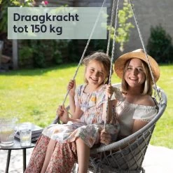 Vita5 Macramé Hangstoel - Voor Binnen En Buiten - Zonder Standaard - Incl. Kussen, Boekenvak En Beschermhoes - Tot 150kg - Grijs 16 Vita5 Macramé Hangstoel - Voor Binnen En Buiten - Zonder Standaard - Incl. Kussen, Boekenvak En Beschermhoes - Tot 150kg - Grijs -Gardena Winkel 1200x1200 339