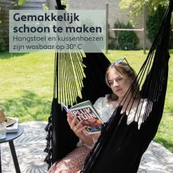 Vita5 XXL Hangstoel - Binnen&Buiten Hangnest - Incl. 2 Kussens En Boekenvak - Volwassenen&Kinderen - Hangmatstoel Tot 225kg - Zwart 14 Vita5 XXL Hangstoel - Binnen&Buiten Hangnest - Incl. 2 Kussens En Boekenvak - Volwassenen&Kinderen - Hangmatstoel Tot 225kg - Zwart -Gardena Winkel 1200x1200 346