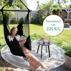 Vita5 XXL Hangstoel - Binnen&Buiten Hangnest - Incl. 2 Kussens En Boekenvak - Volwassenen&Kinderen - Hangmatstoel Tot 225kg - Zwart 15 Vita5 XXL Hangstoel - Binnen&Buiten Hangnest - Incl. 2 Kussens En Boekenvak - Volwassenen&Kinderen - Hangmatstoel Tot 225kg - Zwart -Gardena Winkel 1200x1200 347