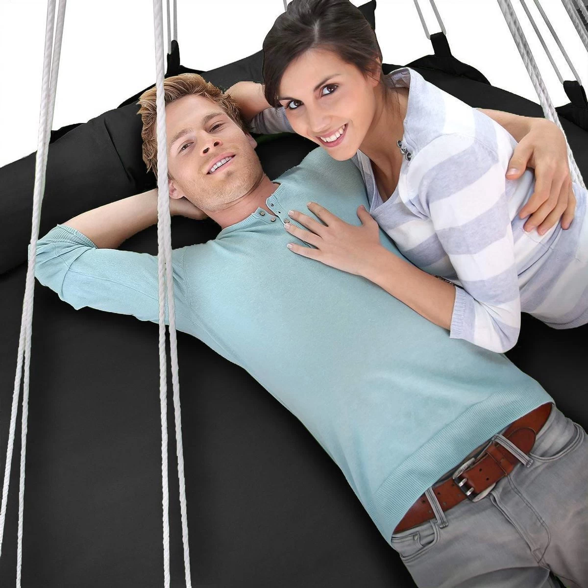 Hangnest Voor Binnen & Buiten. Met Groot En Dik Kussen Voor Volwassenen & Kinderen. Belastbaar Tot 125 Kg. VITA5 (Zwart) 3 Hangnest Voor Binnen & Buiten. Met Groot En Dik Kussen Voor Volwassenen & Kinderen. Belastbaar Tot 125 Kg. VITA5 (Zwart) - Afbeelding 3