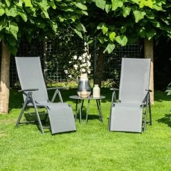 Garden Impressions - Sol Verstelbare Tuinstoel - Aluminium - Zwart -Gardena Winkel 1200x1200 376