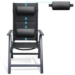 Casaria Tuinstoel Aluminium - 2 Stuks Inklapbaar - Antraciet -Gardena Winkel 1200x1200 384