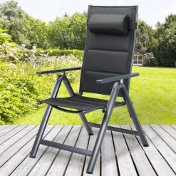 Casaria Tuinstoel Aluminium - 2 Stuks Inklapbaar - Antraciet -Gardena Winkel 1200x1200 385