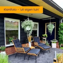 BUITEN Living Dex Wicker Loungestoel Tuin | Wicker + Aluminium | Bamboe Antraciet -Gardena Winkel 1200x1200 395