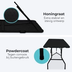 LifeGoods Klaptafel - Inklapbaar - 70x180cm - Verstelbare Vouwtafel - Weerbestendig - Zwart 10 LifeGoods Klaptafel - Inklapbaar - 70x180cm - Verstelbare Vouwtafel - Weerbestendig - Zwart -Gardena Winkel 1200x1200 440