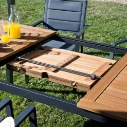 NATERIAL - Uitschuifbare Tuintafel ORIS - Uitschuifbare Tafel Voor 6 Tot 8 Personen - 180-240x100 Cm - Aluminium - Hout Eucalyptus 13 NATERIAL - Uitschuifbare Tuintafel ORIS - Uitschuifbare Tafel Voor 6 Tot 8 Personen - 180-240x100 Cm - Aluminium - Hout Eucalyptus -Gardena Winkel 1200x1200 455