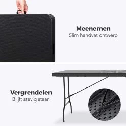 LifeGoods Klaptafel - Inklapbaar - 180 Cm - 6 Tot 8 Personen - Zwart 14 LifeGoods Klaptafel - Inklapbaar - 180 Cm - 6 Tot 8 Personen - Zwart -Gardena Winkel 1200x1200 489