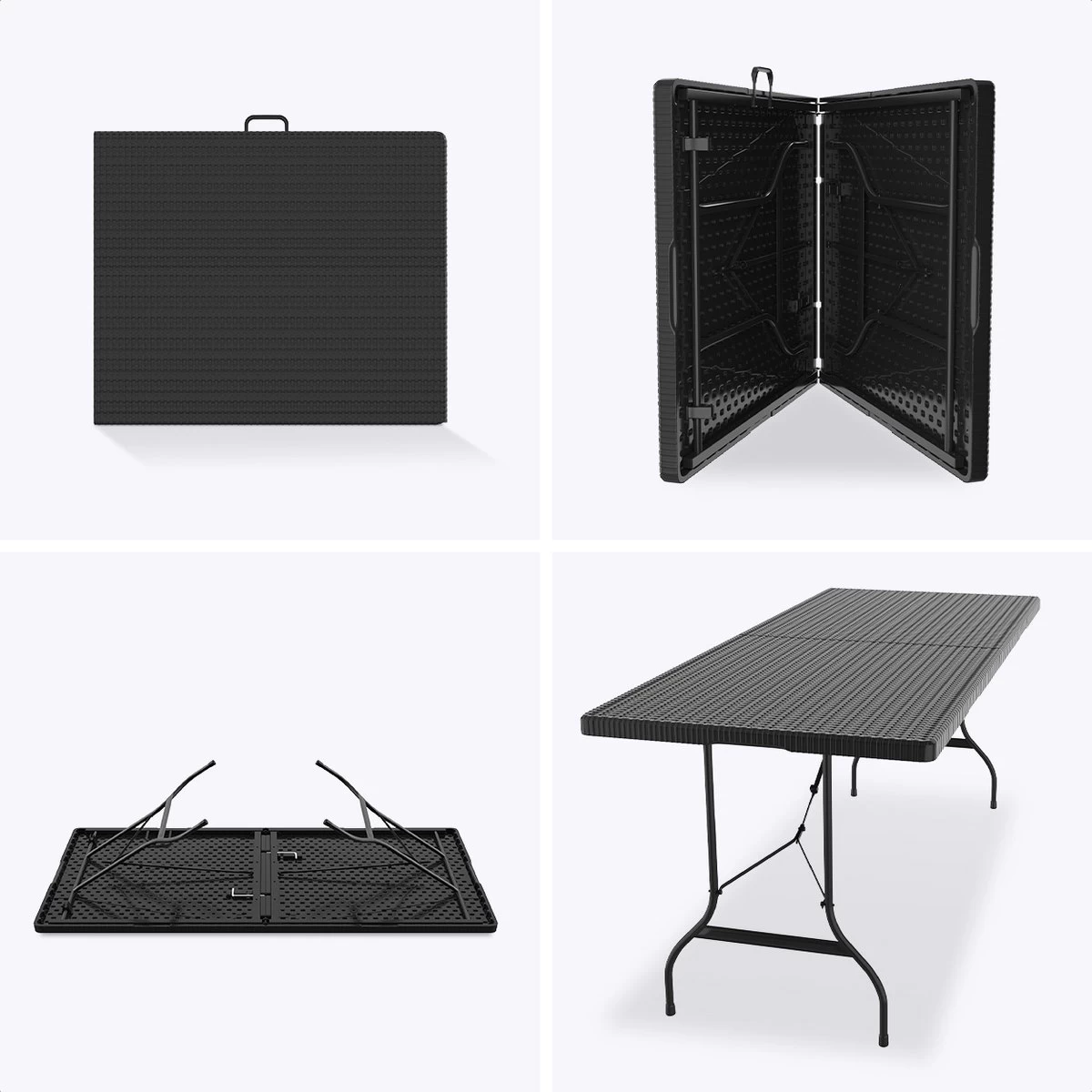 LifeGoods Klaptafel - Inklapbaar - 180 Cm - 6 Tot 8 Personen - Zwart 10 LifeGoods Klaptafel - Inklapbaar - 180 Cm - 6 Tot 8 Personen - Zwart - Afbeelding 10