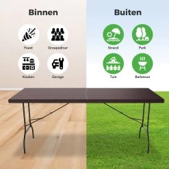 LifeGoods Klaptafel - Inklapbaar - 180 Cm - 6 Tot 8 Personen - Bruin 12 LifeGoods Klaptafel - Inklapbaar - 180 Cm - 6 Tot 8 Personen - Bruin -Gardena Winkel 1200x1200 496