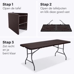 LifeGoods Klaptafel - Inklapbaar - 180 Cm - 6 Tot 8 Personen - Bruin 15 LifeGoods Klaptafel - Inklapbaar - 180 Cm - 6 Tot 8 Personen - Bruin -Gardena Winkel 1200x1200 499