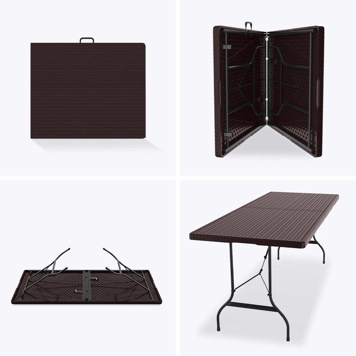 LifeGoods Klaptafel - Inklapbaar - 180 Cm - 6 Tot 8 Personen - Bruin 9 LifeGoods Klaptafel - Inklapbaar - 180 Cm - 6 Tot 8 Personen - Bruin - Afbeelding 9