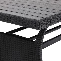 Casaria Polyrattan Tuintafel - WPC Tafelblad 190x90x74 Cm – Zwart -Gardena Winkel 1200x1200 531