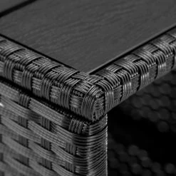 Casaria Polyrattan Bijzettafel - WPC Tafelblad 45x45x40cm – Zwart -Gardena Winkel 1200x1200 545