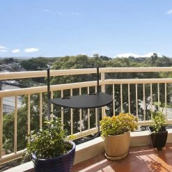 Relaxdays Balkontafel Inklapbaar, Balkon Tafel Rotan, Hangtafel Reling - Zwart -Gardena Winkel 1200x1200 557