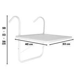 Luxe Inklapbare Balkontafel – 52 X 40 X 56cm – Wit – Hangend – Balkonbar – Balkontafels – Balkontafeltje – Hangtafel Balkon – Balcony Table – Voor Aan Het Balkon – Ophangbaar – Opklapbaar – Tafel – Inklapbaar – Buiten – Tafeltje – Klaptafel 9 Luxe Inklapbare Balkontafel – 52 X 40 X 56cm – Wit – Hangend – Balkonbar – Balkontafels – Balkontafeltje – Hangtafel Balkon – Balcony Table – Voor Aan Het Balkon – Ophangbaar – Opklapbaar – Tafel – Inklapbaar – Buiten – Tafeltje – Klaptafel -Gardena Winkel 1200x1200 562