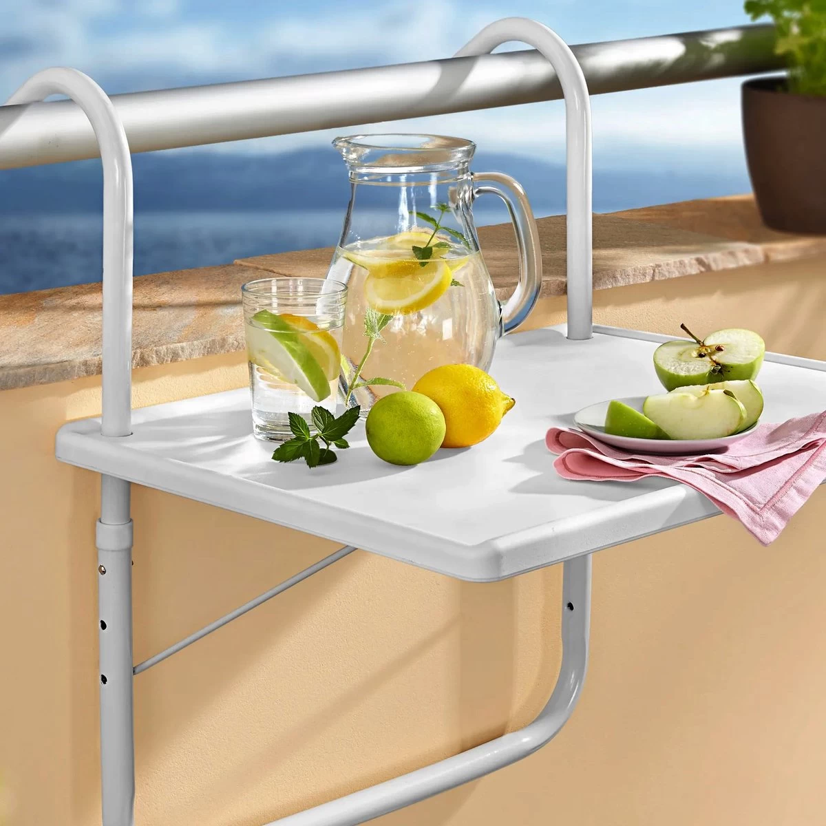 Luxe Inklapbare Balkontafel – 52 X 40 X 56cm – Wit – Hangend – Balkonbar – Balkontafels – Balkontafeltje – Hangtafel Balkon – Balcony Table – Voor Aan Het Balkon – Ophangbaar – Opklapbaar – Tafel – Inklapbaar – Buiten – Tafeltje – Klaptafel 8 Luxe Inklapbare Balkontafel – 52 X 40 X 56cm – Wit – Hangend – Balkonbar – Balkontafels – Balkontafeltje – Hangtafel Balkon – Balcony Table – Voor Aan Het Balkon – Ophangbaar – Opklapbaar – Tafel – Inklapbaar – Buiten – Tafeltje – Klaptafel - Afbeelding 8