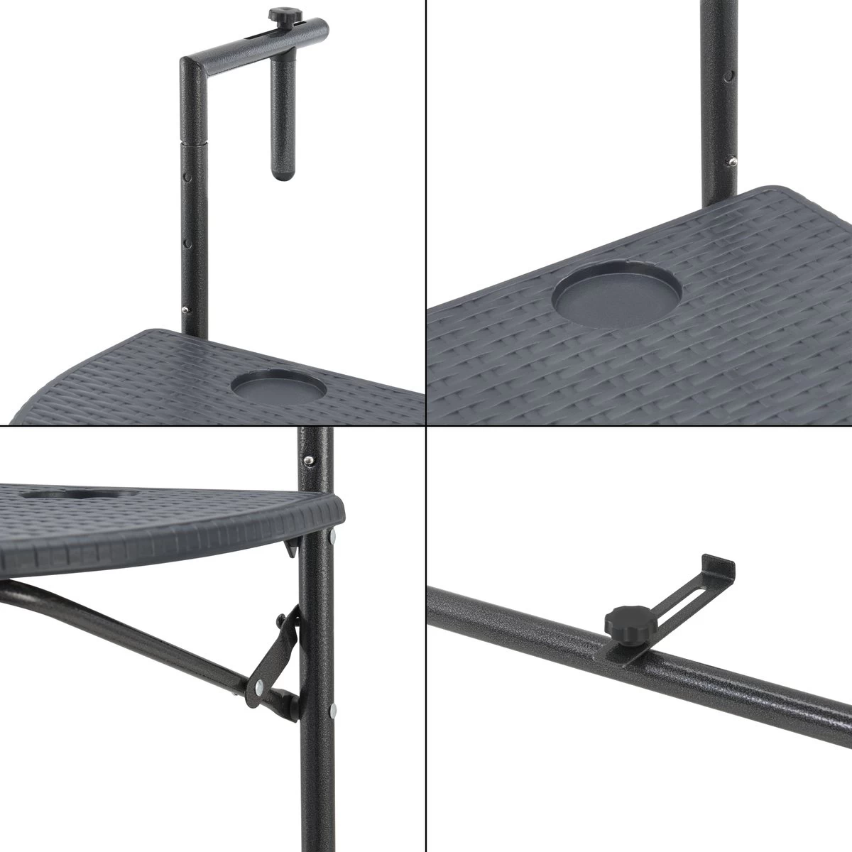 Balkontafel Cicala Inklapbaar 83,5x60x64 Cm Donkergrijs 7 Balkontafel Cicala Inklapbaar 83,5x60x64 Cm Donkergrijs - Afbeelding 7