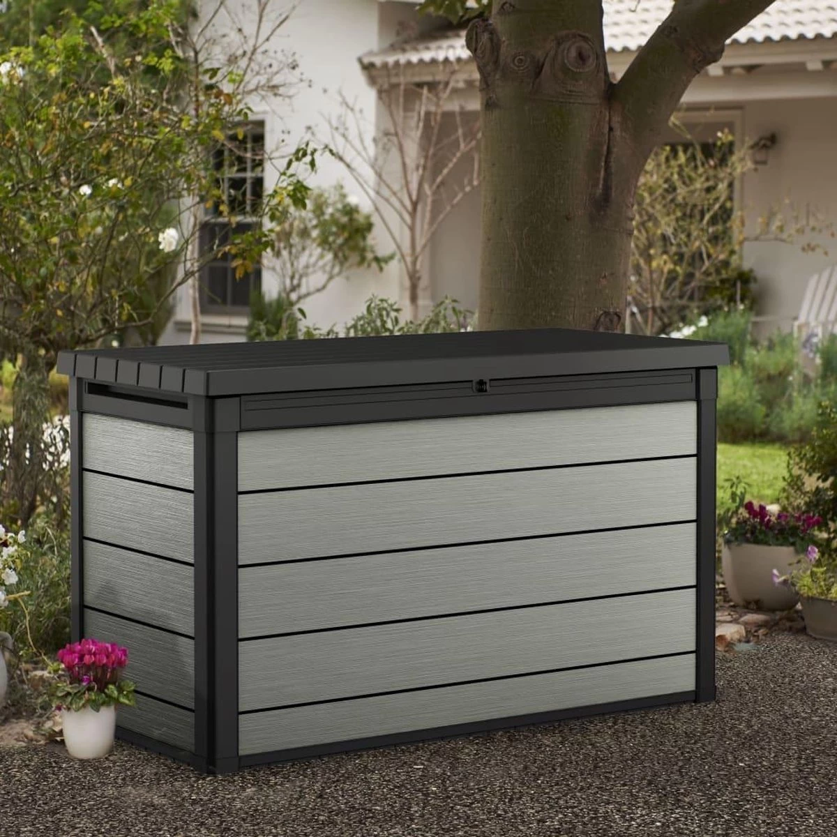 Keter Denali Opbergbox - 757L - 152x73x90cm - Grafiet 2 Keter Denali Opbergbox - 757L - 152x73x90cm - Grafiet - Afbeelding 2