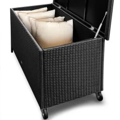 Casaria Wicker Opbergbox - Waterdicht 121,5cm Met Wielen - Grijs -Gardena Winkel 1200x1200 61