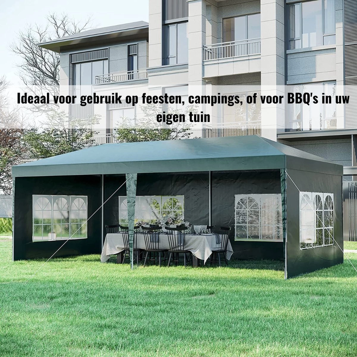 Merkloos Partytent - Paviljoen Opvouwbaar - Easy Up Tuintent Met Zijpanelen - Groen/ 6m X 3m/ 120g/m² 7 Merkloos Partytent - Paviljoen Opvouwbaar - Easy Up Tuintent Met Zijpanelen - Groen/ 6m X 3m/ 120g/m² - Afbeelding 7