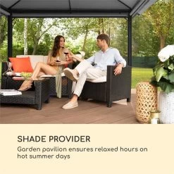 Blumfeldt Grandezza Cortina Tuinpaviljoen , 6 X6 Cm Stalen Frame Met Poedercoating , Overdekt Oppervlak Van 3 X 4 Meter , Polyester -Gardena Winkel 1200x1200 623