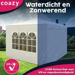 Waterdichte Partytent 3x3 Meter Opvouwbaar Met Zijwanden- Paviljoen Met Zijpanelen - Easy Up - Pop-up Tent Met Haringen, Touw En Anti Slip Poten -Gardena Winkel 1200x1200 636